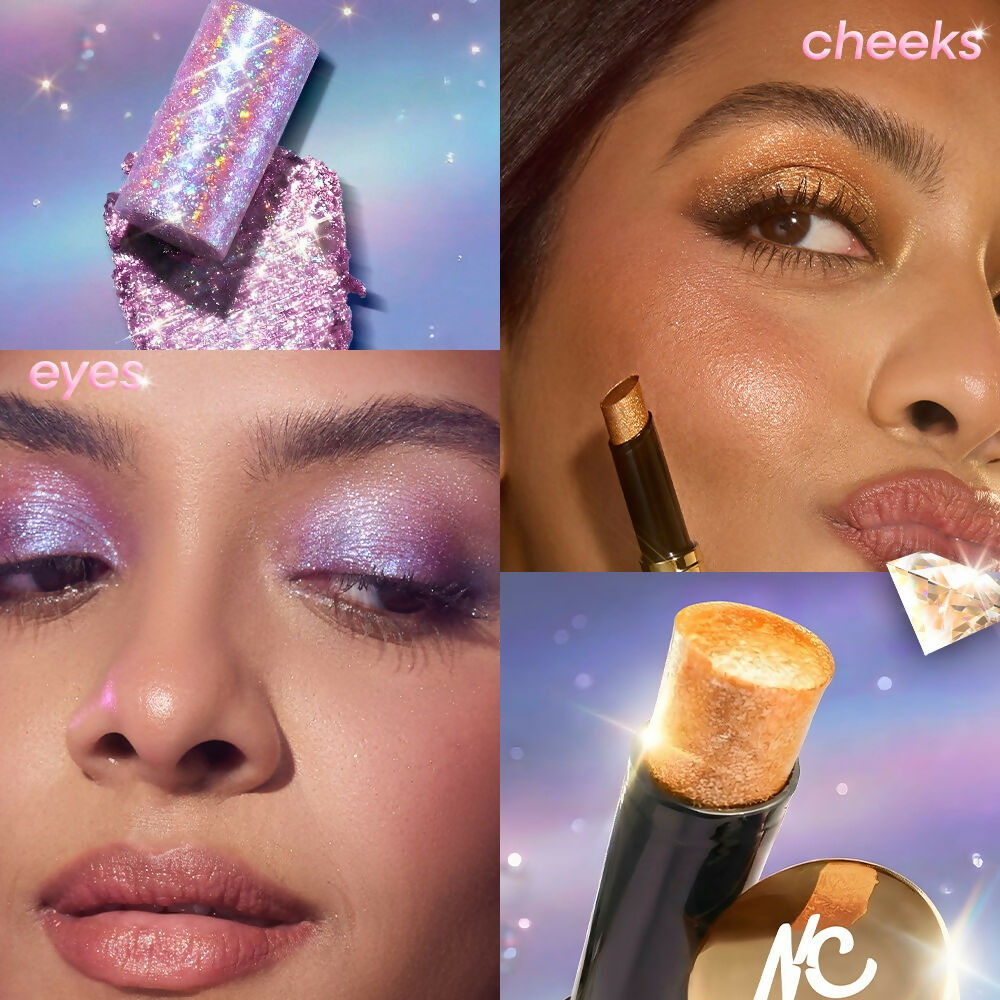 Nykaa Diamond Jelly Cooling Shimmer Eyeshadow Stick - Multi-Use, High Shine Glitter - 24K Gold