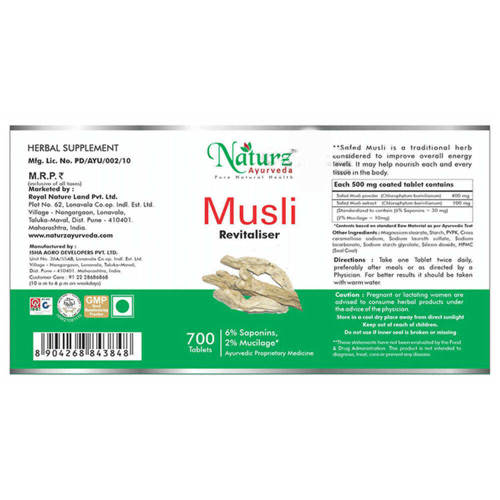 Naturz Ayurveda Musli Revitaliser Tablets