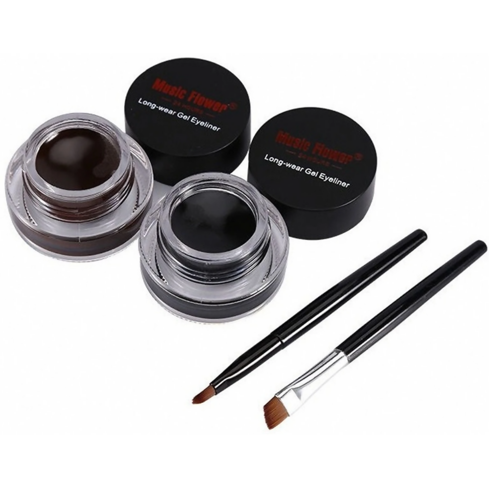 Music Flower Black Brown Smudge Proof Gel Eyeliner