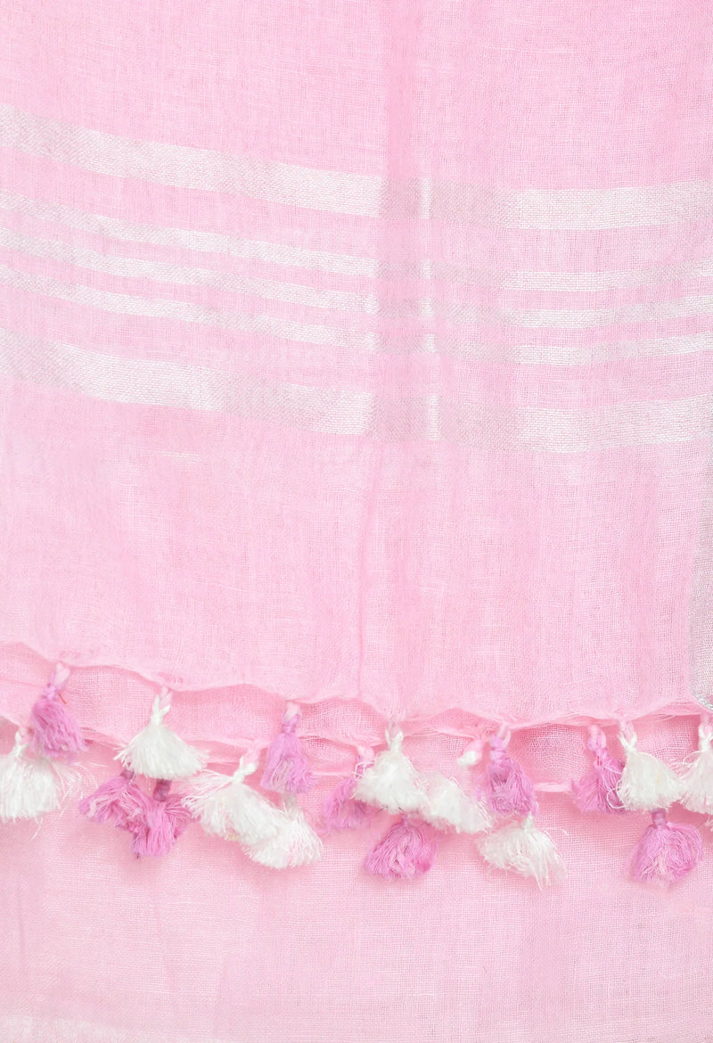 Mominos Fashion Moeza Linen Baby Pink Dupatta