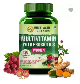 Himalayan Organics Multivitamin With Probiotics For Women Veg Tablets