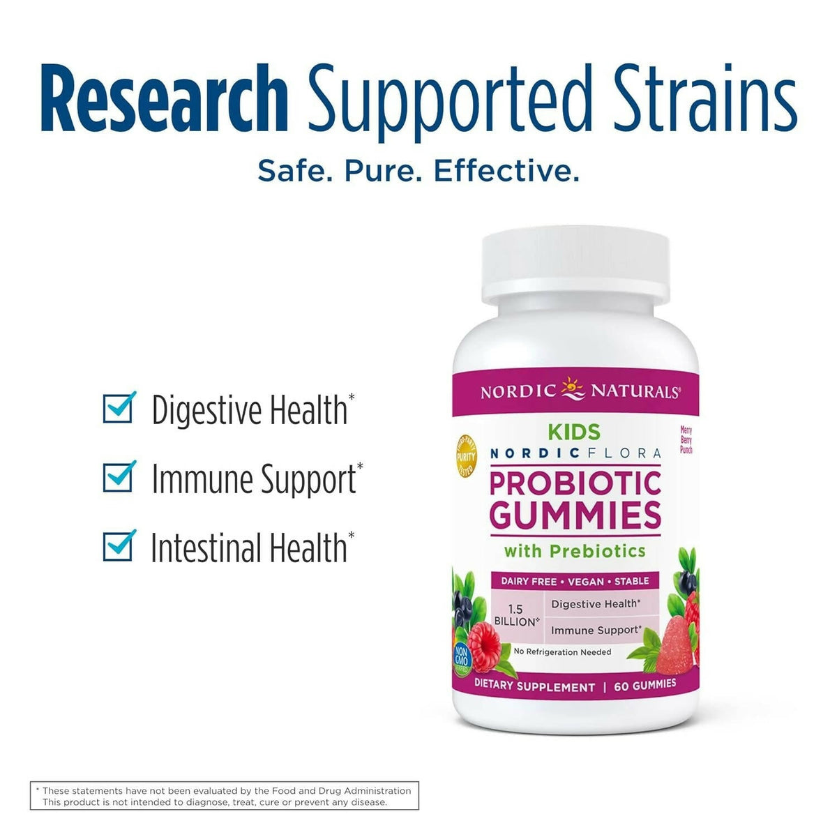 Nordic Naturals Kids Nordic Flora Probiotic Gummies with Prebiotics