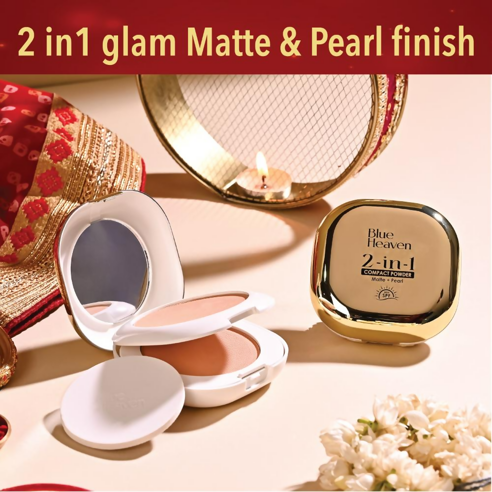 Blue Heaven 2-In-1 Matte + Pearl Compact Powder - Honey