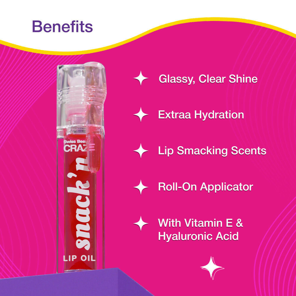Swiss Beauty Craze Snack'N Nourishing Lip Oil - 1. Cinnamon Roll