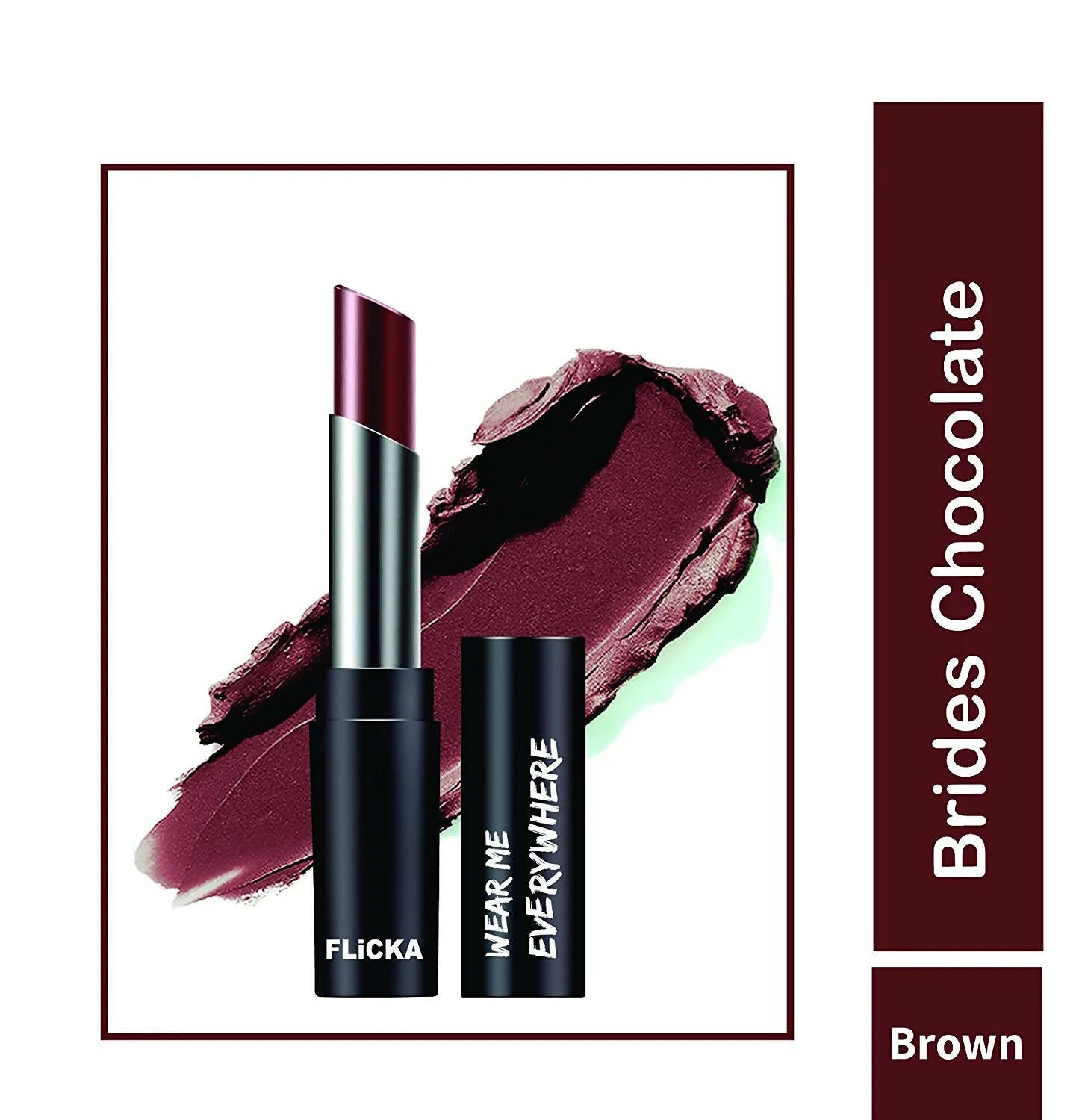 FLiCKA Wear Me Everywhere Creamy Matte Lipstick Brides Chocolate - Brown