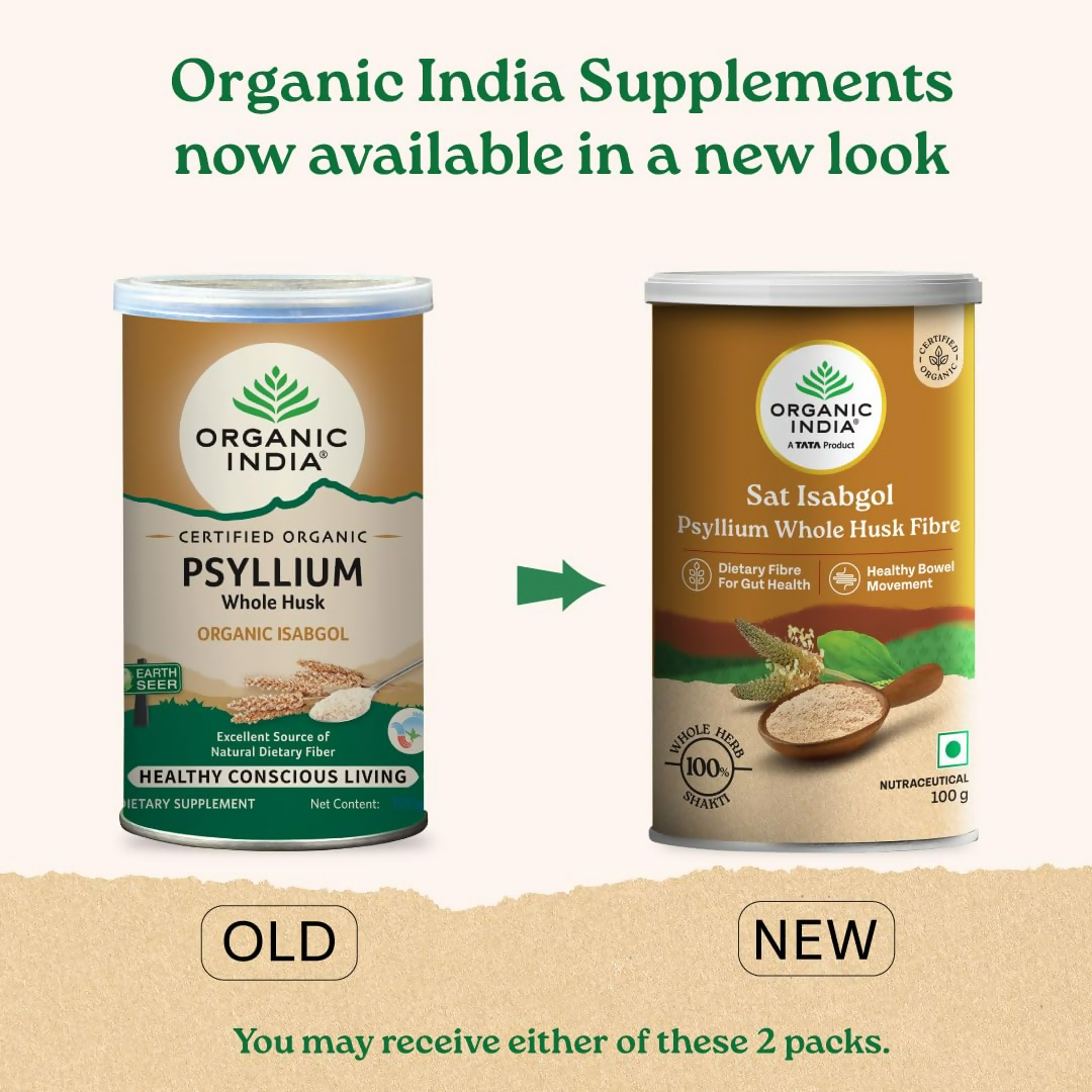 Organic India Sat Isabgol Psyllium Whole Husk Powder