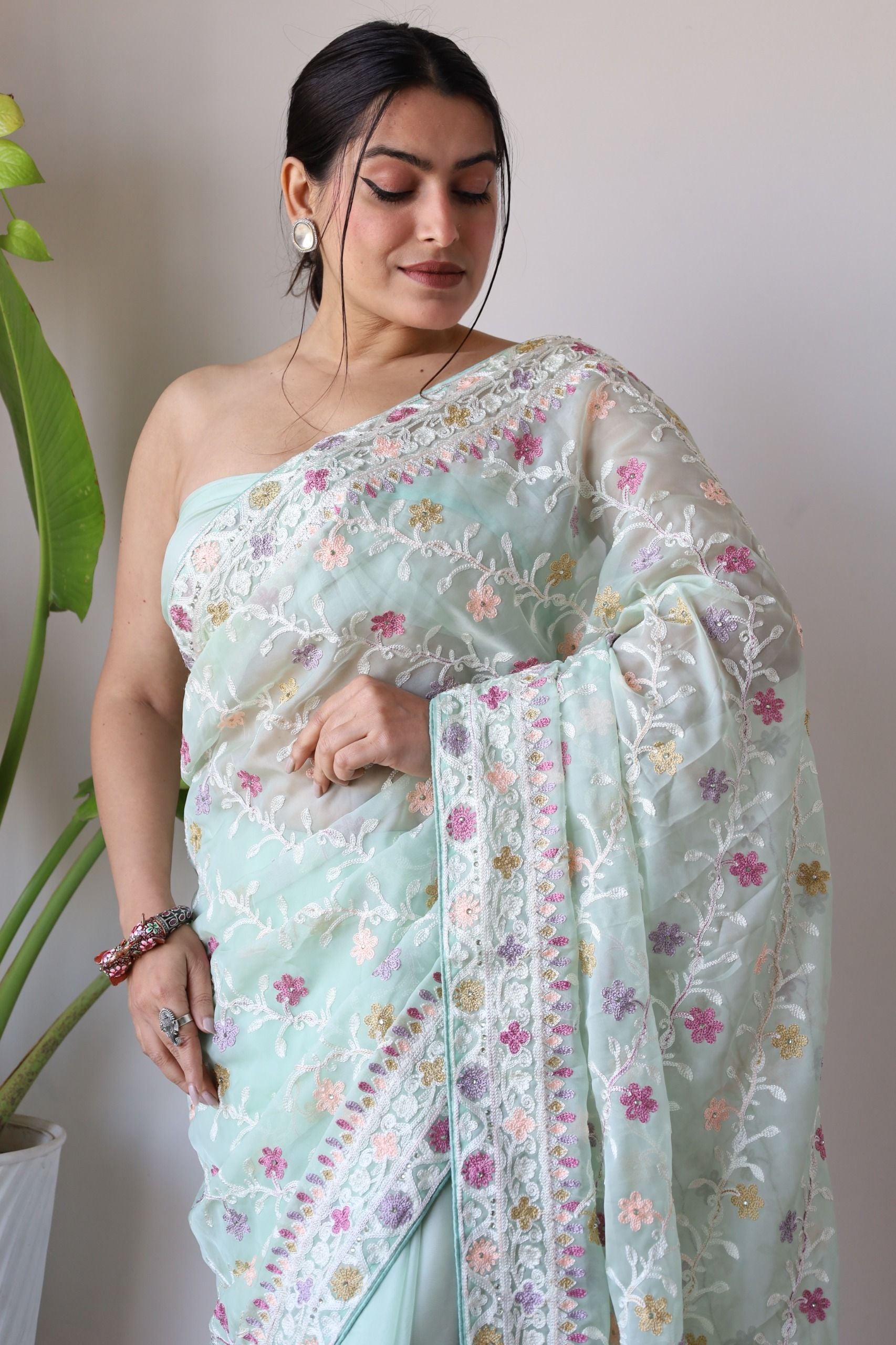 Aastha Pista Heavy Soft Organza blouse fabric