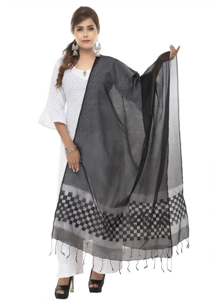 Mominos Fashion Black Buta Cut Dupatta