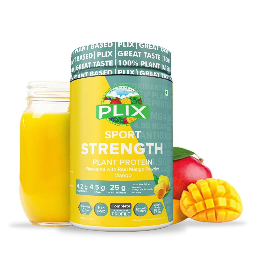 PLIX The Plant Fix Strength Vegan Plant Protein Powder - Mango