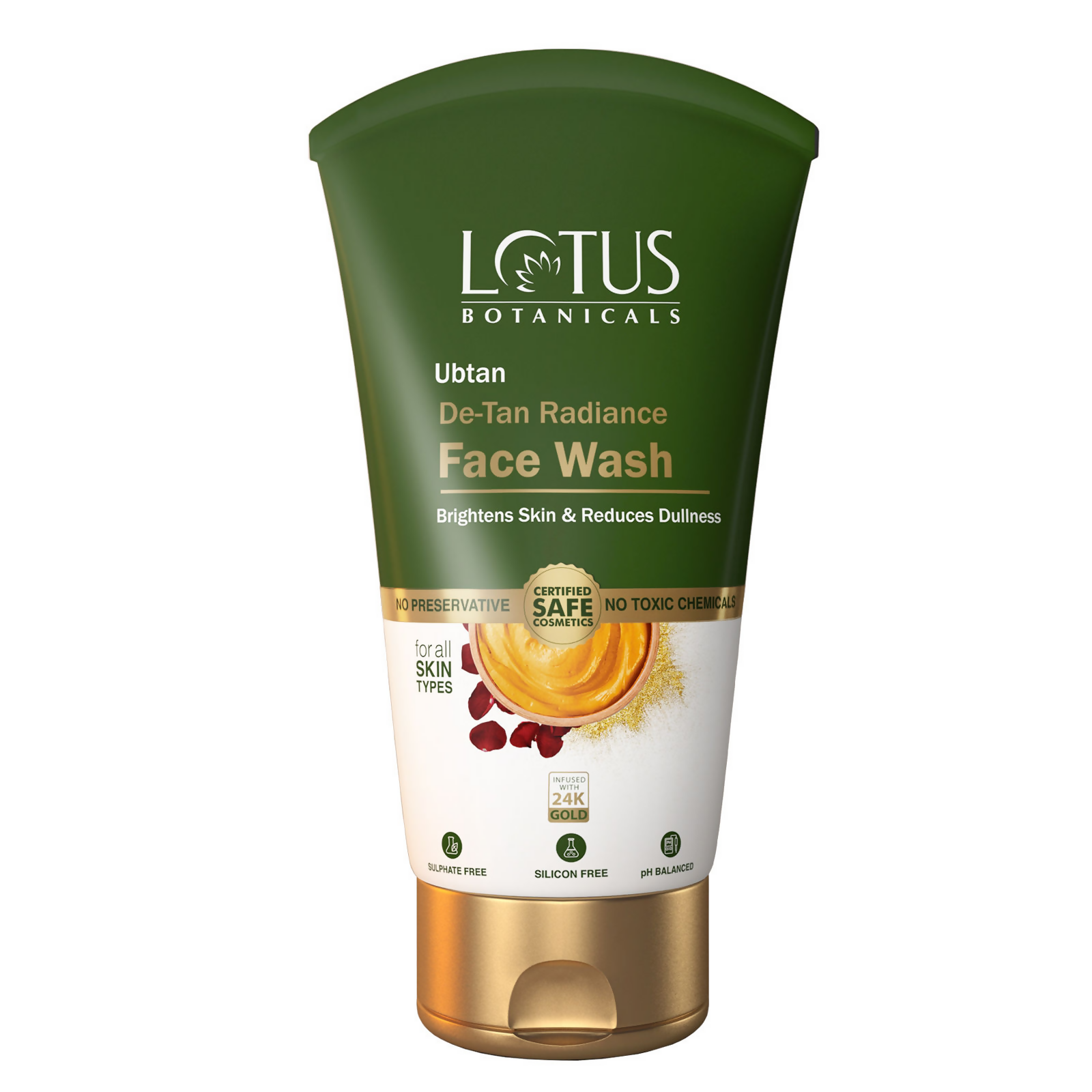Lotus Botanicals Ubtan De-Tan Radiance Face Wash Infused with 24K Gold Rejuvenated Skin