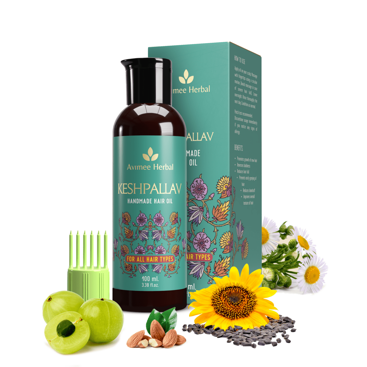 Avimee Herbal Anti-Hair Fall Kit - Oil, Scalp Spray, and Serum, Controls Hair Fall and Nourishes Hair Root