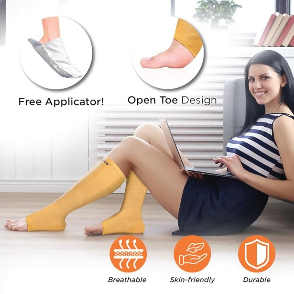 Vissco Medical Compression Stockings (Below Knee) - Beige - 1 Pair