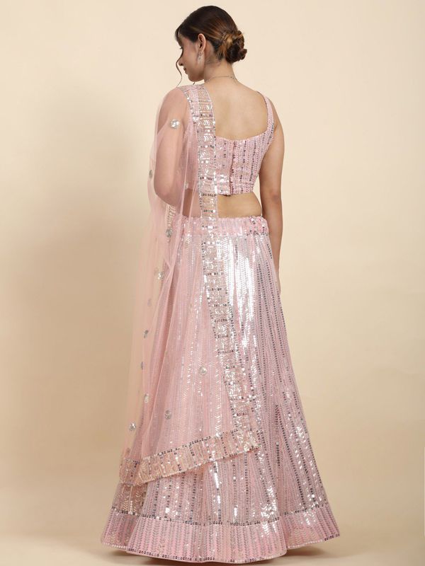 Aastha fashion off pink Lehenga Choli with faux georgette blouse fabric