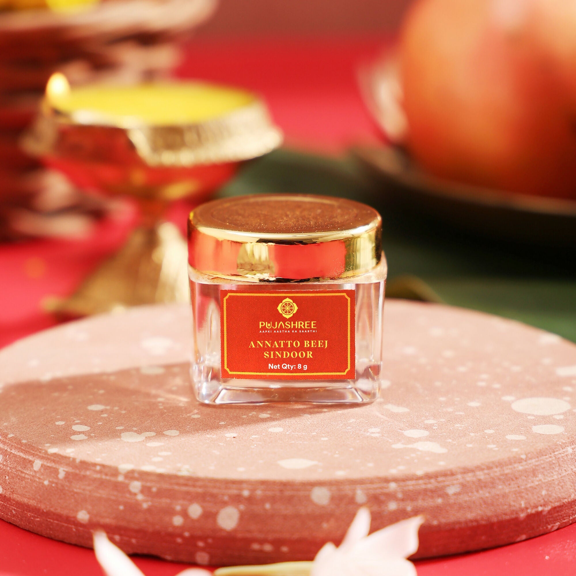 Pujashree Annatto Beez Sindoor – Traditional Sacred Sindoor for Puja & Religious Rituals