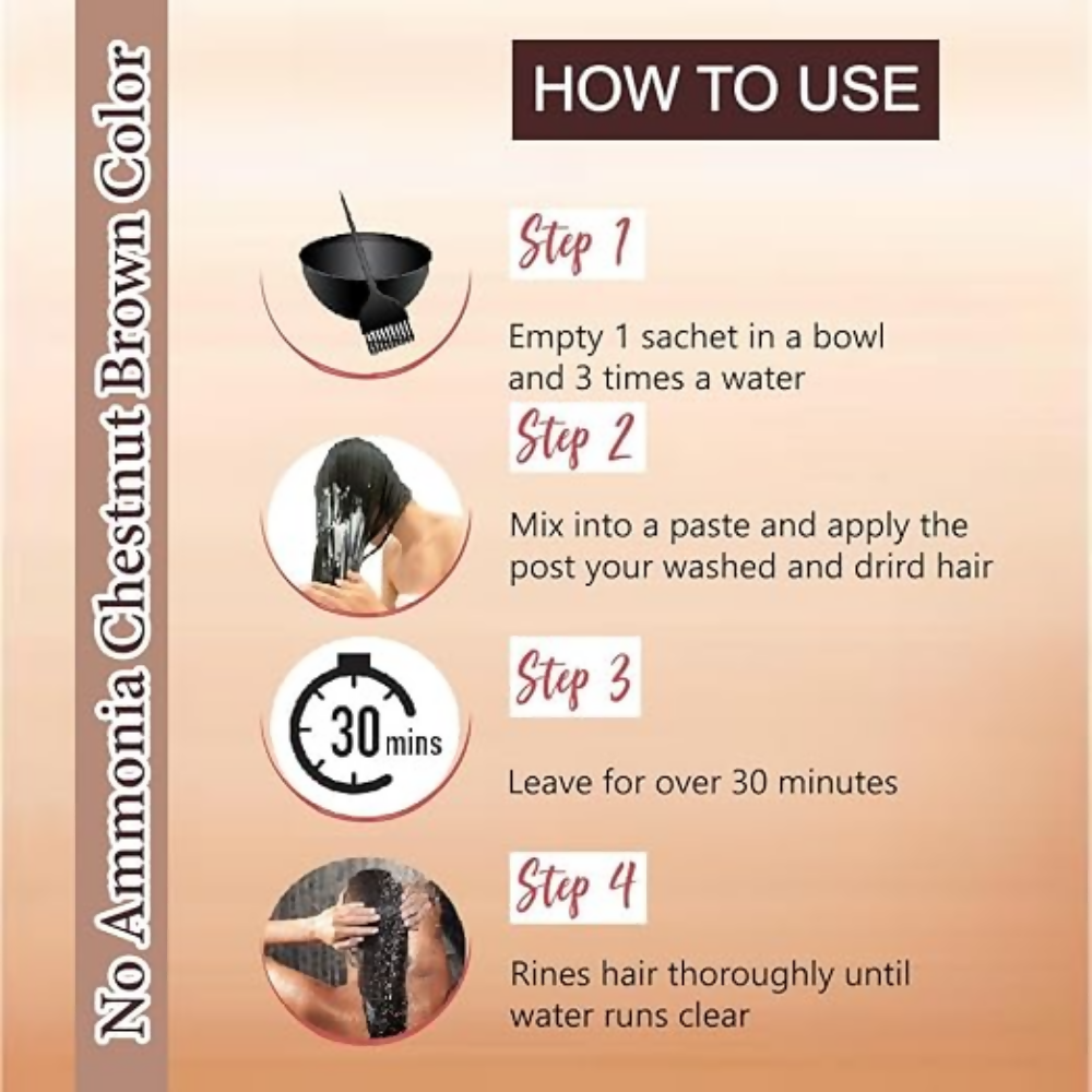 VedicAyurveda Henna Based Hair Colour, Natural Black and Chestnut Brown