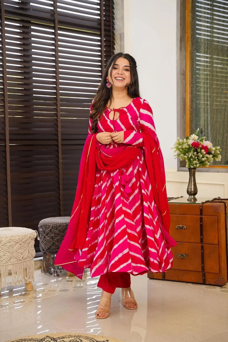Aastha fashion Multi Dupatta with Tebby Slik kurti fabric