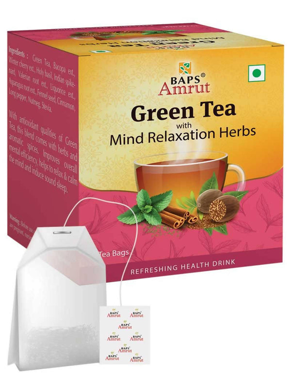 Baps Amrut Green Tea With Mind Relaxation Herbs