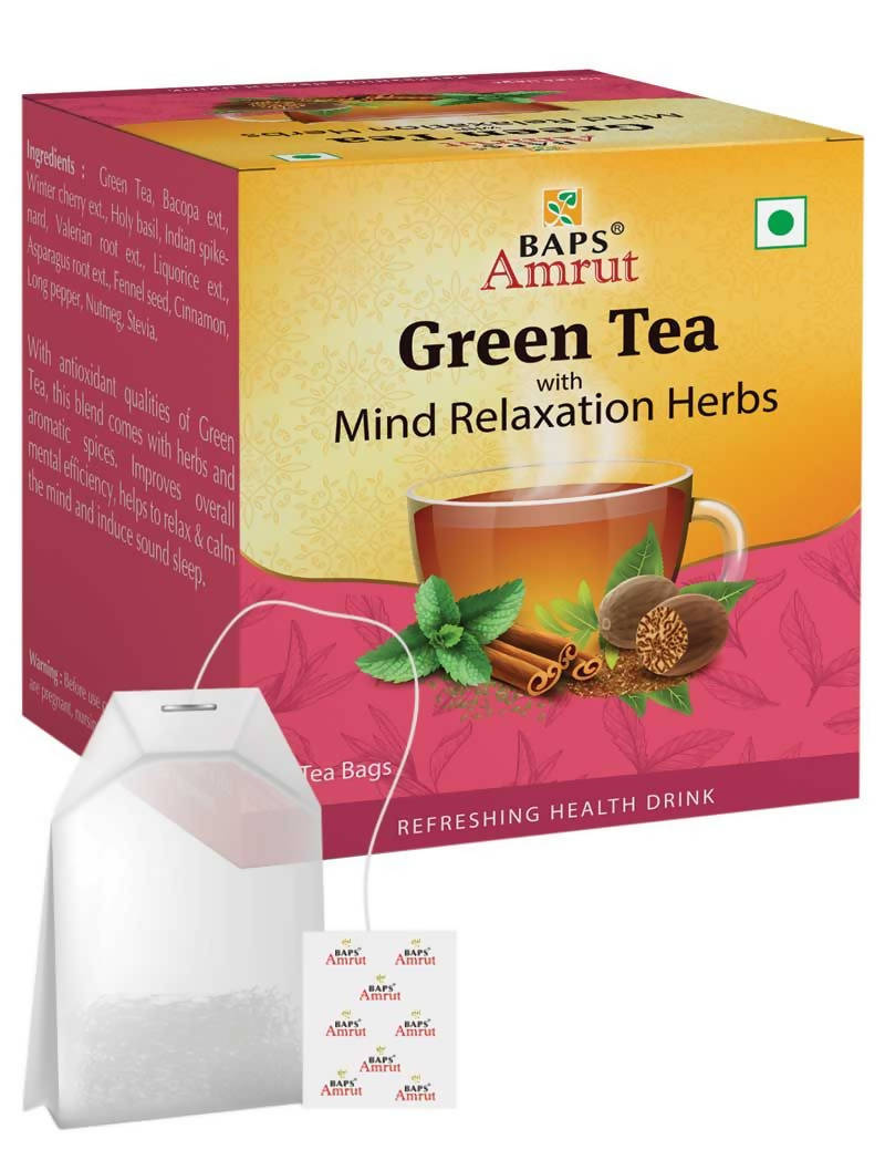 Baps Amrut Green Tea With Mind Relaxation Herbs