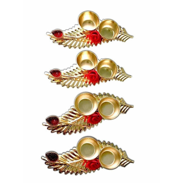 Leaf Shaped Haldi Kumkum Holder - 1 Piece