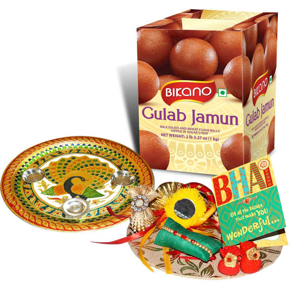 Bikano Gulab Jamun Rakhi Puja Thali Gifts