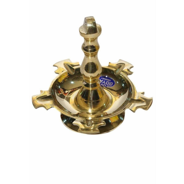 Brass Pooja Diya/ Lamp Stand  (Big Size) / Deepam Stand (Big Size)-1Step