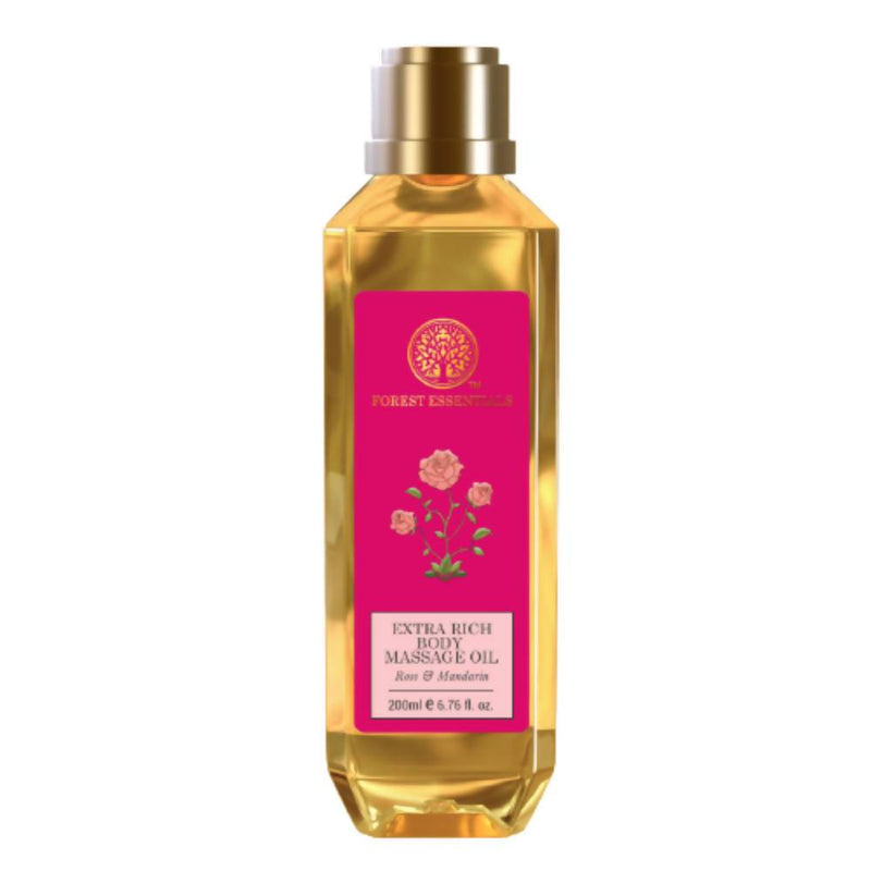 Forest Essentials Extra Rich Almond Body Massage Oil Rose & Mandarin