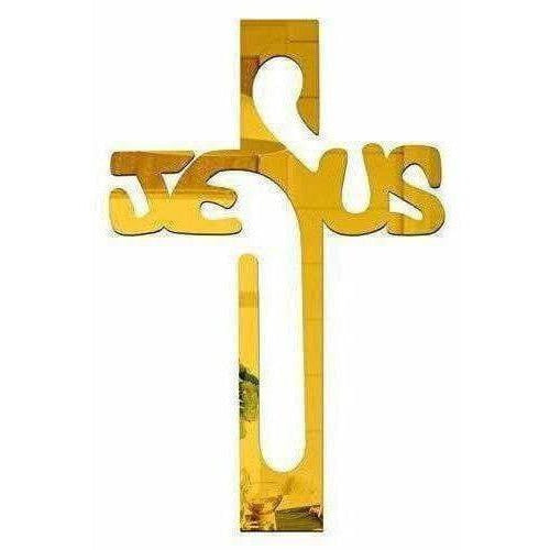 Gold Color - Jesus 3D Acrylic Mirror Wall Sticker