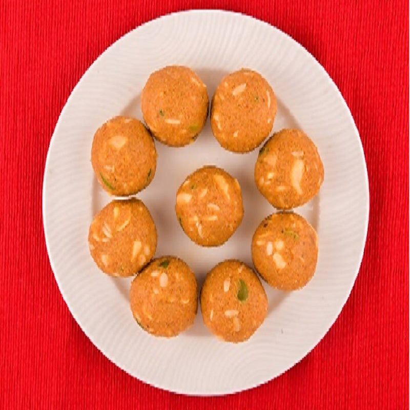 Anything But Sugar Besan char Magaj Laddoo (Jaggery)