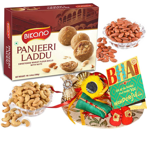 Bikano Panjeeri Laddoo and Dryfruits Rakhi Gifts