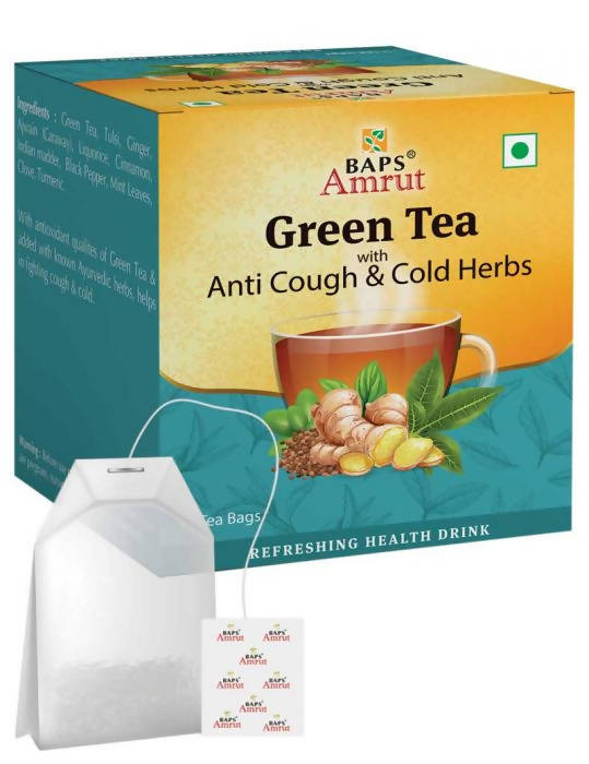 Baps Amrut Green Tea With Anti Cough & Cold Herbs
