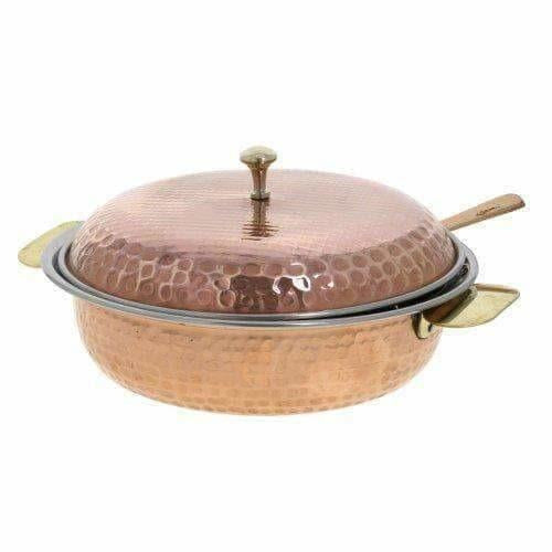 Copper Serving Bowl Tureen with Spoon