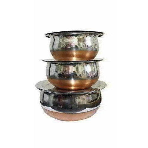 Stainless Steel Serving Bowl with Lid  Set of 3