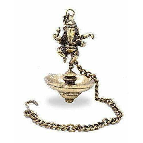 Dancing Ganesha Brass Hanging Diya