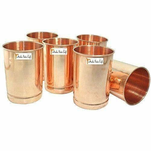 Copper Glass Drinkware -  Set of 6