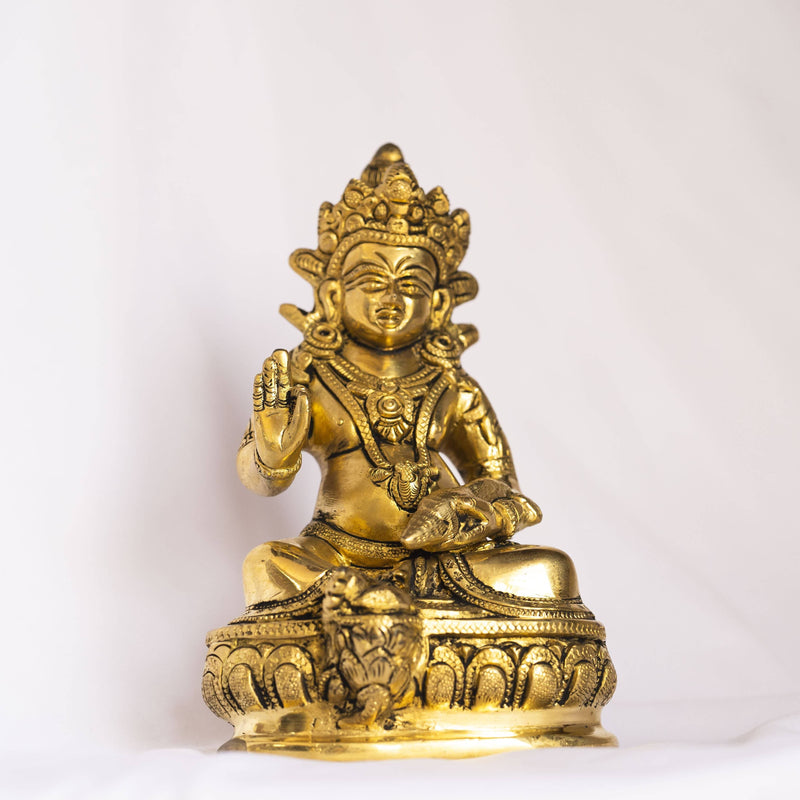 Myoksha Lord Kubera Brass Idol - For Wealth And Prosperity