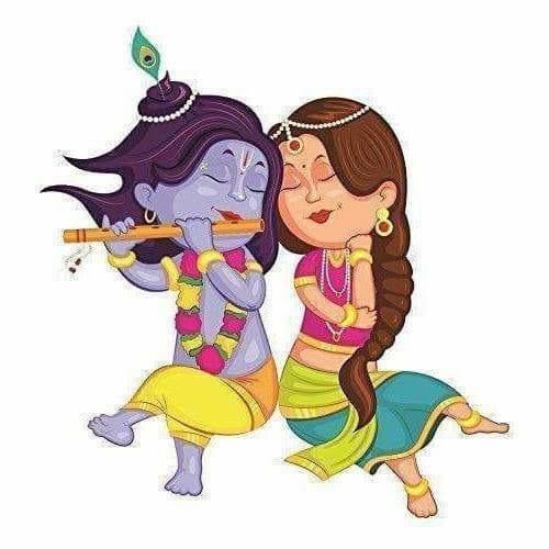 Beautiful Little Radha Krishna Wall Stickers