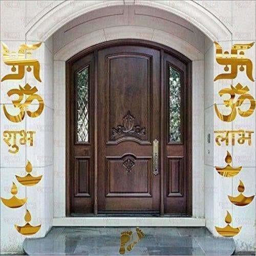 Om Swastik Golden 3D Acrylic Mirror Wall Sticker