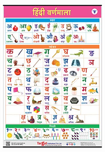 Jumbo Hindi Varnamala Chart for Kids (Hindi Alphabet and Numbers)