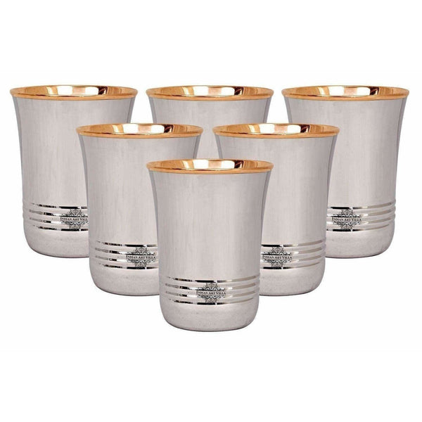 Copper Glass Tumbler Set, Drink ware - 6 Pieces