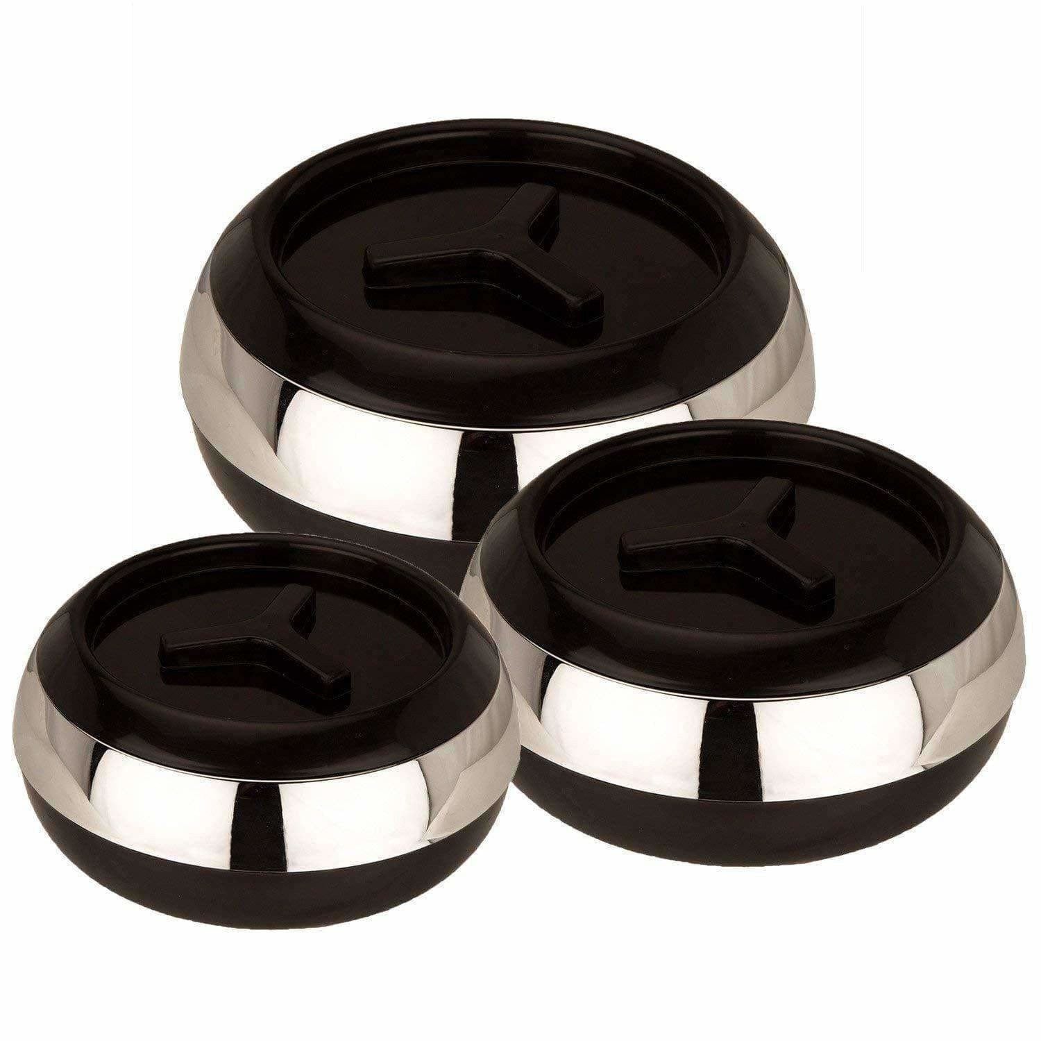 Black Color - Plastic Casserole Set of 3