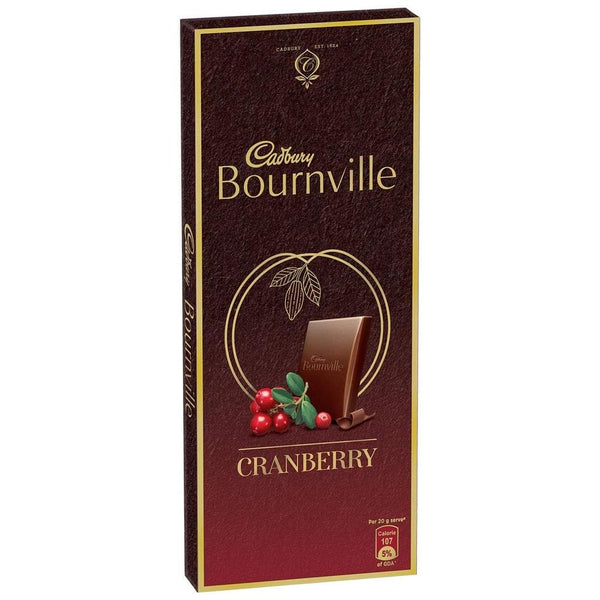 Cadbury Bournville Dark Chocolate Bar with Cranberry, 80g (Pack of 5)