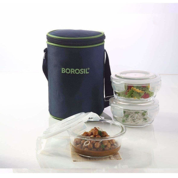 Microwavable Containers with Lunch Bag, 400ml, Set of 3