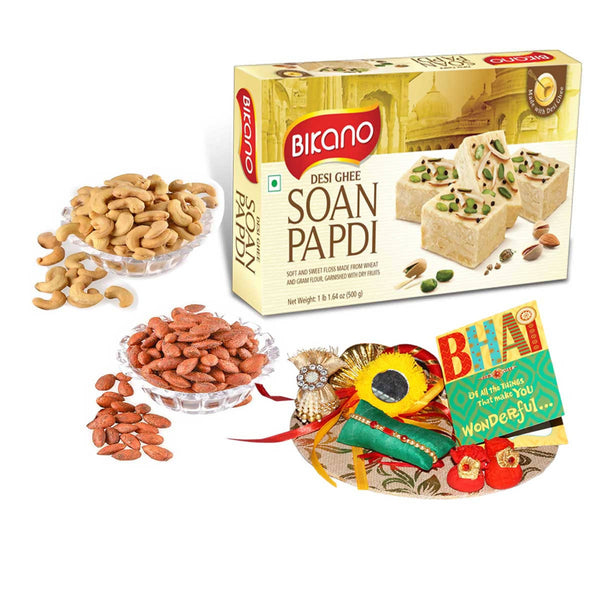 Bikano Soan Papdi and Dryfruits Rakhi Gifts