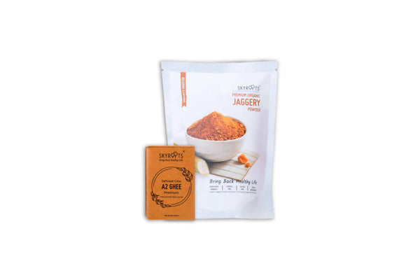 Skyroots Organic Jaggery Powder + Sahiwal A-2 Ghee Combo Pack