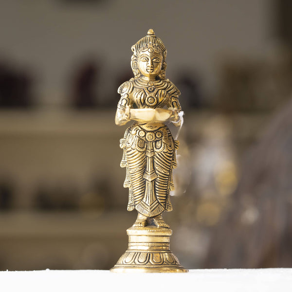 Myoksha Deepalakshmi Brass Idol For Home and Office Decor