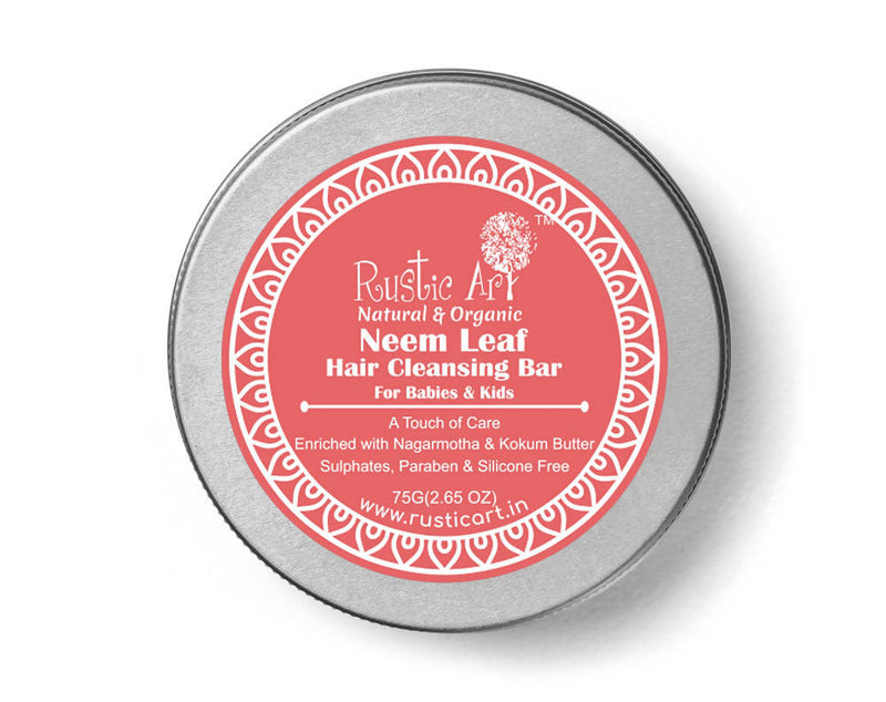 Rustic Art Neem Leaf Hair Cleansing Bar For Babies and Kids