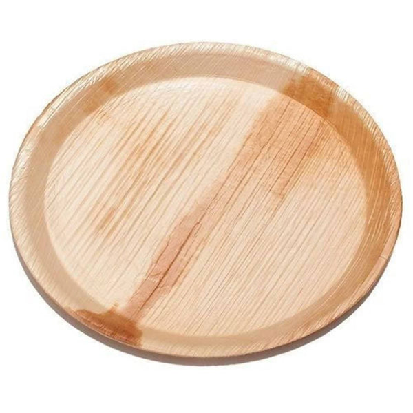 Eco Friendly Areca Leaf 8" Round Rimmed Plate