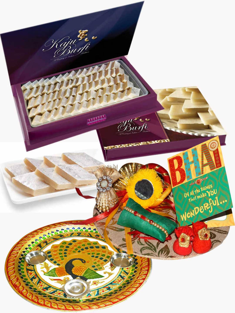 Bikanervala Kaju Katli and Rakhi Puja Thali