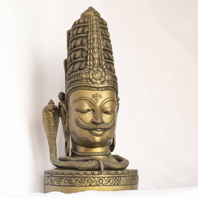 Myoksha Mahavira Face Brass Idol - For Positive Attitude In Life