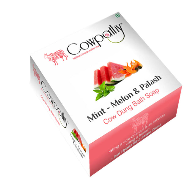 Cowpathy Mint - Melon & Palash Cow Dung Bath Soap (75Gm)